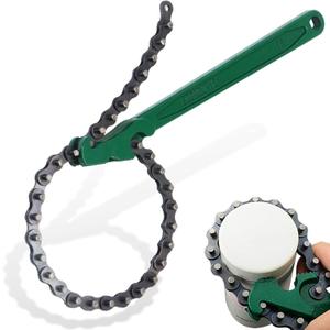 12 Inch Heavy-Duty Ratcheting Chain Wrench Reversible Oil Filter Tool Pipe Fittings Tools Fit Max 6 Inch Diameter