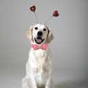 Lionet Paws Valentines Dog Collar Bowtie, Dog Bowtie Collar with Metal Buckle for Dogs, Adjustable Comfortable Dogs Collars Girl Boy, XL, Neck 16-26 in (Red Pink Hearts)