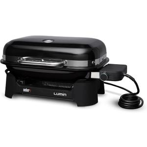 Weber Lumin Compact Outdoor Electric Barbecue Grill, Black - Great Small Spaces such as Patios, Balconies, and Decks, Portable and Convenient