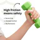 Portzon Weights Dumbbells 10 Colors Options Compatible with Set of 2 Neoprene Dumbbells Set,1-15 LB, Anti-Slip, Anti-roll, Hex Shape for Shoulder,Neck, and Hand Training for Seniors (Green)