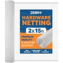 ZEBRO Plastic Hardware Mesh Screen & Fence Roll (2' x 15' White) - Plastic Indoor or Outdoor Balcony, Patio & Porch Netting - Safety Barrier Plastic Fence to Protect Pets & Kids Around The Home