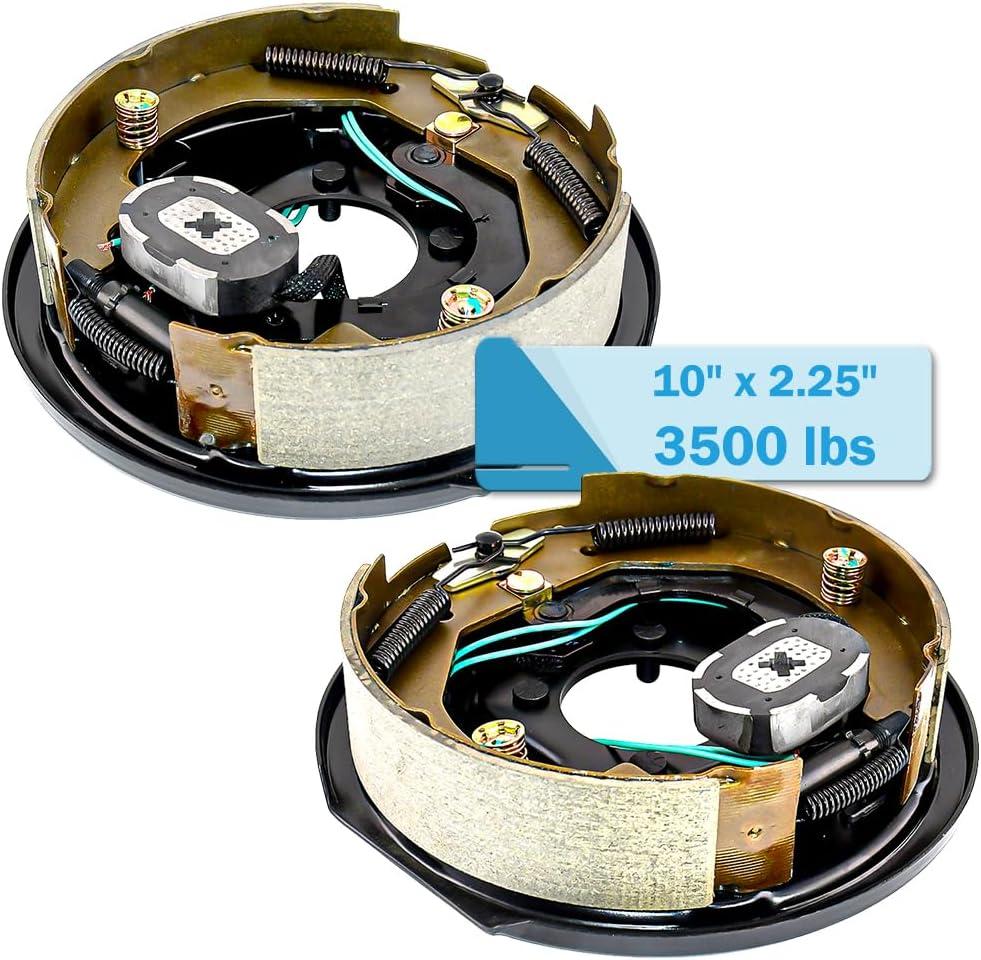 Electric Trailer Brake Assembly 10" x 2.25" for 3500lbs Trailr Axle,4 Holes Mounting,Trailer Brakes 3500lb axle Kit 1 Pair (1 Right + 1 Left)