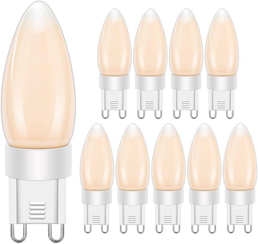 Ruiandsion 4W=40W T4 G9 Halogen Replacement, Dimmable 2200K, AC110-130V, for Wall Sconces Hallway Porch Landscape Lighting, 10-Pack (2200k Warm White)