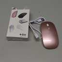 Mouse for MacBook Wireless Bluetooth Mouse Laptop MacBook Air Mac Pro Rechargeable Silent PC iPad Optical Mouse with Dual Mode Switch Bluetooth 5.2/3.0 and 2.4GHz USB Type-C Receiver Rose Gold