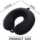GDEOUP Travel Pillow - Memory Foam Neck Pillow Support Pillow,Luxury Compact & Lightweight Quick Pack for Camping,Sleeping Rest Cushion (Black)