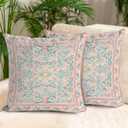 Floral Pillow Covers 20x20 Set of 2,Blush Pink Farmhouse Decor Pillow Covers Decorative Double Sided Pattern Cushion Cover Soft Pillow Case for Living Sofa Room Bed Porch Patio Pillow Cover