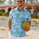 COOFANDY Mens Hawaiian Shirt Short Sleeve Button Down Shirts Tropical Floral Summer Beach Shirts (XXL)