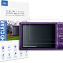 [2-PACK] Tempered Glass Screen Protector Designed for Canon PowerShot ELPH 360 HS 3 Inch Display Camera Screen Anti Scratch/Fingerprint (HD Clear)