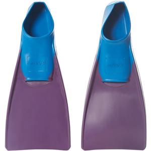 Sporti Adult-Kids Swim Fins for Pool Lap Swimming - Long Floating Fins for Swimming & Snorkeling - Swim Flippers for Training (Youth 3-4 / W 5, Purple-Blue)