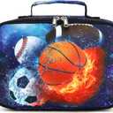 LEDAOU Lunch Bag Kids Insulated Lunch Box Girl Boy Insulated Reusable Lunch Bag for School Picnic Hiking Work (Blue)