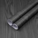Abyssaly Black Contact Paper Thicken Upgrade Wood Peel and Stick Wallpaper - Self Adhesive Removable Vinyl Film - Black Wood Wallpaper for Cabinet Table Kitchen Furniture Decor 23.6" X 118"
