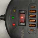 DEPOW Power Strip, 24 AC Outlets (1875W/15A) with 6 USBs (2 USB-C Ports), ETL Listed, Surge Protector (3,400 Joules), 8 Ft Heavy Duty Flat Plug Extension Cord, Wall Mountable for Home, Office, Black