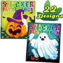 90shine 2PCS Halloween Crafts for Kids Ages 4-8 Sticker Books Gift Party Favors Create 22 Pictures