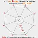 Blissun 9ft Patio Umbrella Replacement Canopy, Market Umbrella Top, Outdoor Table Umbrella Canopy for 8 Ribs, Canopy Only