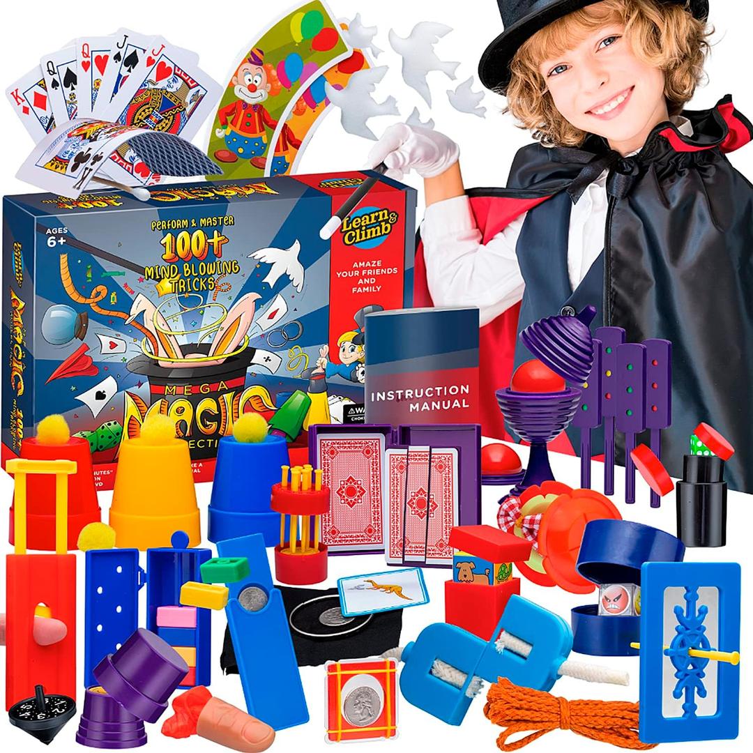 Mega Magic Kit for Kids - Perform 100's of Today's Most Exciting Tricks - Magic Set with Tutorial Videos for Kids Ages -12 Years Old 