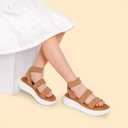DREAM PAIRS Girls Flatform Wedge Open Toe Platform Summer Sandals with Buckle Ankle Strap for Little Kid/Big Kid, 4