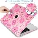 MEEgoodo for MacBook Air 13 inch Case 2021 2020 2019 2018 Released A2337 M1 A2179 A1932 with Touch ID, Plastic Hard Shell & Keyboard Cover Compatible with MacBook Air Case 13.3, Cute Kiss & Love