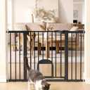 Babelio Extra Wide Dog Gate with Cat Door, CatPrivilege III, 29-48"