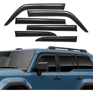 Rain Guards Compatible with 2024-2025 Toyota Land Cruiser LC250 GDJ250 TRJ250, Tape-On Extra Durable Side Sun Rain Guard 2024 2025 Land Cruiser Visor Deflectors Black - 6 PCS