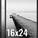LaVie Home 16x24 Picture Frame 2 pack, Display Pictures 16 x 24 Photo Frame, 16x24 Black Frame with HD Plexiglas, Display Frame for Vertical or Horizontal, Classic Collection