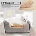 WINDRACING Cat Bed - Cat Cave House Tent with Washable Cushioned Pillow, Soft Kitten Beds, Pet Furniture (Large, Beige)
