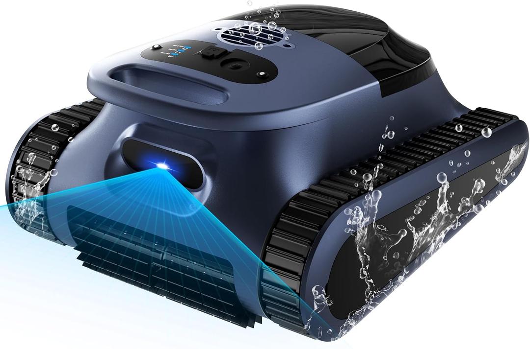 Sat30 Sonar Navigation Pool Vacuum for Inground Above Ground Pools, Climb Stairs Pool Cleaner with 3 Modes, Powerful Suction, Self-Parking, Wall&Waterline Cleaning Pool Robot, Clean Up to 2150 Sq.Ft