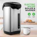 NutriChef Hot Water Urn Pot Insulated Stainless Steel,Auto & Manual Dispense,Auto Boiler,Safety Lock Shutoff 3.38 QT /3.2L - Auto Boiler Shut Off - PKWK43