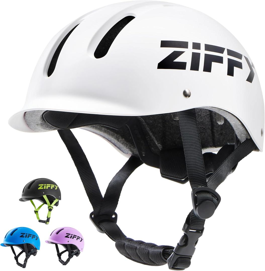 ZIFFY Kids/Toddler Bike Helmet, Adjustable, Lightweight, Safety Certified Scooter Helmet for Boys & Girls with Washable Inner Lining, 2 Sizes, 4 Colors  Fits Toddlers to Youth by Jova (Medium, White)