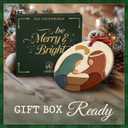 CHOANG Nativity Christmas Ornament 2025 - Holy Family Ceramic Ornament with Mary, Joseph and Jesus - Religious Church Decoration, Christian Manger Scene Keepsake