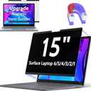 Magnetic Privacy Screen Surface Laptop 6/5/4/3/2/1 15 Inch, Removable Anti Blue Light Glare Filter, Black Security Private Apy Block Protector