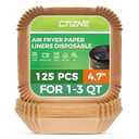 Air Fryer Liners Disposable - 125Pcs 4.7In Square Parchment Paper for Air Fryer, Non-Stick Airfryer Basket Liners for Steamer Microwave Oven