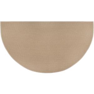 Plow & Hearth 32"x60" Half Round Fireproof Hearth Rug | 2 Layer Fiberglass Mat | Protect Hardwood/Carpet from Sparks & Embers Wood Stove (Tan)