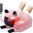 COMFIER Electric Heated Foot Massager with Heat and Vibration Massage, Lamb-Shaped Plush Foot Massager Machine for Neuropathy Plantar Fasciitis, Fits Up to 13 Size