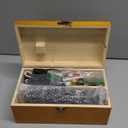 Handheld Sewing Machine with Exquisite Wooden Storage Box & 142-Piece Sewing Kit - Electric Switch, Dual Power Supply, Assorted Needles, Threads, Heavy Duty Scissors - Meets All Household Sewing Needs