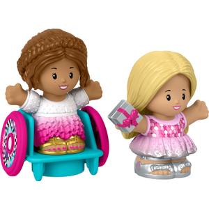 Fisher-Price Little People Toddler Toys Barbie Party Figure Set with 2 Characters for Preschool Pretend Play Kids Ages 18+ Months