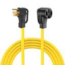 KUNOVA (TM) 25FT 7.5M RV EV Electric Vehicle Extension Cord NEMA 14-50P to 14-50R 50A 50 Amp Power Supply Cable with Grip Handles and Cord Organizer UL/cUL Listed
