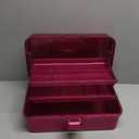 Glitter Purple 3 Layer Craft Storage Box, Purple Tackle Box Organizer for Craft Tool, Cosmetic Organizer for Girls (Pink)