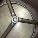 Metal Martini Cocktail Table, Antique Brass, Round, 12.5 Inches X 27.5 Inches