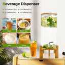 Beverage Dispenser 3.5 Gallon with Spigot Glass Water Dispenser for Parties, Bars, Restaurants (13Lwith Wood Stand Drink Dispensers