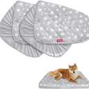 Dog Bed Covers Replacement Washable 2 Pack, Waterproof Dog Bed Covers Dog Pillow Cover Quilted, Pet Bed Cover Lovely Grey Star Print, Puppy Bed Cover 16x25 Inches, for Dog/Cat, Cover Only