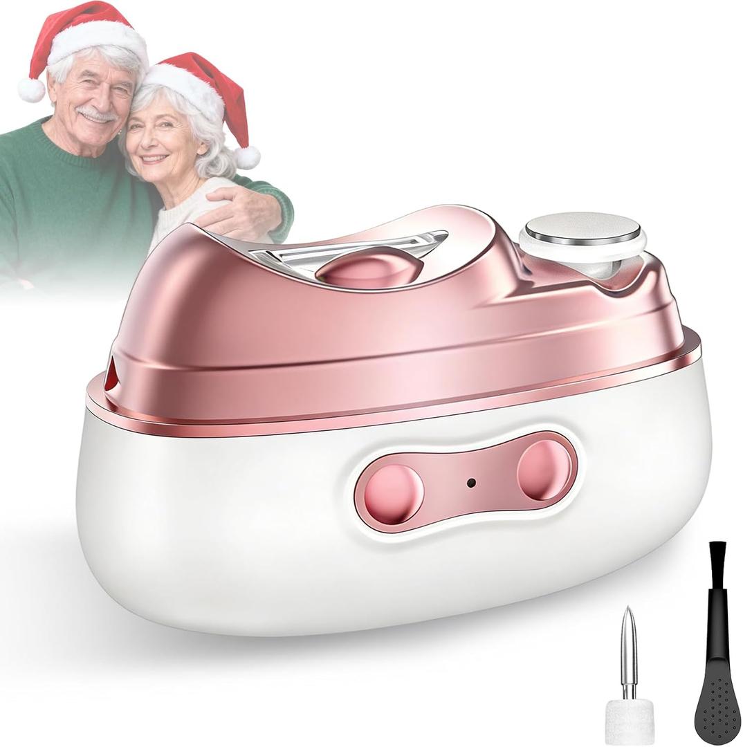 Electric Nail Clippers for Toenails Fingernail - 2026 4 in 1 Automatic Nail Trimmer with Nail File/Polishing/Gel Nail Light - USB Rechargeable for Baby/Kids/Adults/Seniors Thick Nails