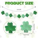 Whaline 3D St. Patrick's Day Banner Soft Cute Shamrock Garland Pre-Assembled Green White Clover Fabric Banner for Irish Holiday Hanging Decor Home Party Supplies