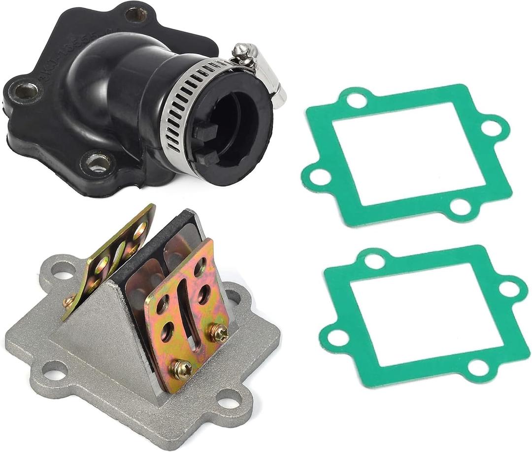 Intake Manifold Boot, Reed Valve & Gasket Kit for Polaris Predator 50/90 2003-2006 Scrambler 50/90 2001-2003 Sportsman 90 2001-2006 Replaces Part # 0450065, 0450063, 0450062