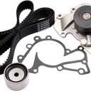 Engine Timing Belt Kit w/Water Pump Fit for Hyundai for Santa Fe 2.7L 2001-2006 for Tucson 2.7L 2005-2009 for Kia for Sportage 2.7L 2005-2010 Replace Timing Belt OEM - TBK315 TS26315 WP5029