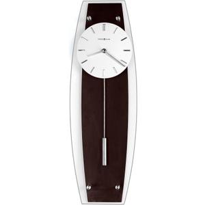 Howard Miller Cyrus Wall Clock, Espresso Finish Cylindrical Pendulum Quartz Movement, White Analog Display with Flat Glass Battery Operated Perfect for Home Decor, Living Room & Office
