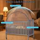 Akiky Large Pop Up Mosquito Net Crib Tent to Keep Baby from Climbing Out Baby Girl Netting Cover Canopy for Naps at Home&Traveling(Gray)