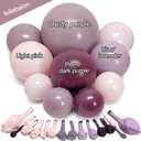 Dusty Purple Pink Balloon Arch Kit Double Stuffed Dark Purple Plum Pastel Pink Lavender Mauve Balloon Garland for Birthday Butterfly Baby Shower Anniversary Wedding Bridal Shower Party Decoration