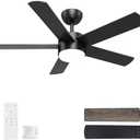 Amazon.com: POCHFAN 42 inch Black Ceiling Fans with Lights and Remote Control, LED Ceiling Fan Dimmable 3 CCT 6-Speed, Noiseless Modern Ceiling Fan for Bedroom, Living Room, Dining Room, ETL Listed : Tools & Home Improvement