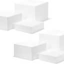 Red Co. Set of 3 Glossy White Acrylic Cube Display Nesting Risers with Hollow Bottoms - 2 Pack
