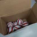 Jutom 7 Pieces Christmas Glitter Ball Ornaments 2.4 Inch Hanging Ornaments Balls for Tree Mini Christmas Xmas Swirl Decorative for Holiday Decor (Red)